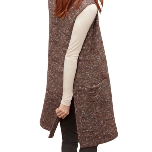 Aritzia Wilfred long wool, Alpaca, silk chunky knit cardigan vest - Picture 5 of 10